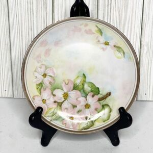 Vintage Royalton China Translucent Porcelain Plate Pink Dogwood Floral‎ Pastels